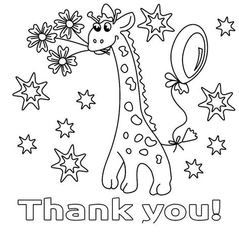 Thank You For Your Service Coloring Pages Cute Giraffe Free Printable