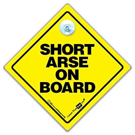 Iwantthatsign Com Short Arse On Board Car Sign Yellow And Black Baby On