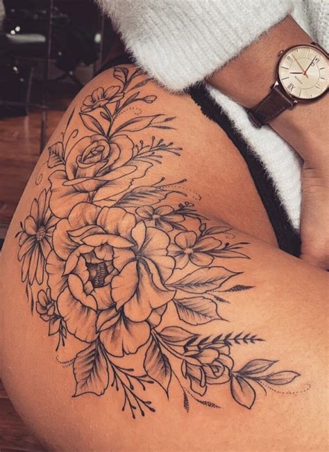 Hip Tattoo Flowers