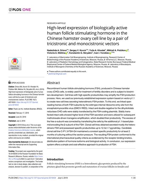 PDF High Level Expression Of Biologically Active Human Follicle