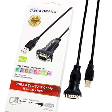 Tera Grand Premium Usb 20 To Rs232 Serial Db9 Adapter Cable 10 Feet