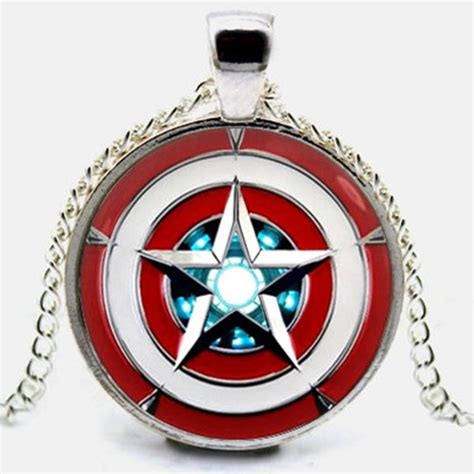 Captain America Necklace Iron Man Pendant Arc Reactor Necklace Jewelry