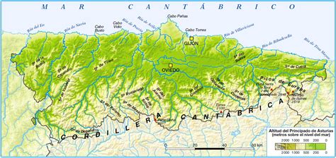 Mapa De Asturias Mapa Físico Geográfico Político Turístico Y Temático