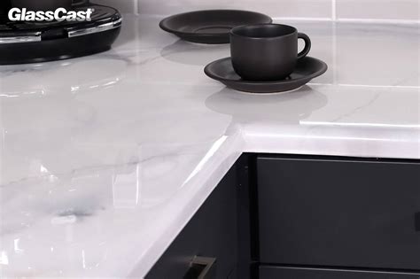 Carrara White Marble Epoxy Resin Countertop Kit Glasscast