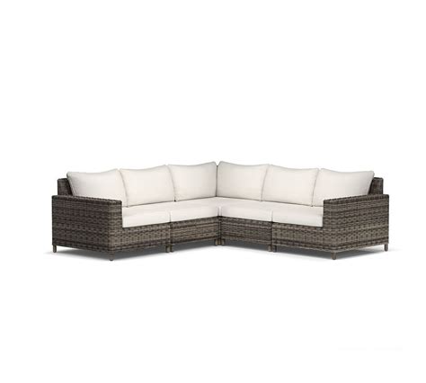Torrey All Weather Wicker Square Arm Outdoor Sectional Set Espresso