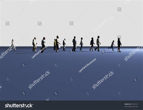 People Walking Light Stock Illustration 97501517