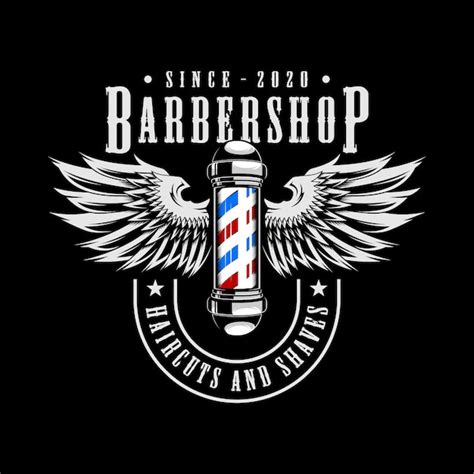 Premium Vector Barbershop Wings Logo
