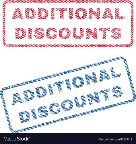 Additional Discounts Textile Stamps Royalty Free Vector