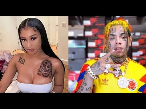 6ix9ine girlfriend 'Jade' gets a Portrait size Tattoo of his face on her chest for his 23rd ...