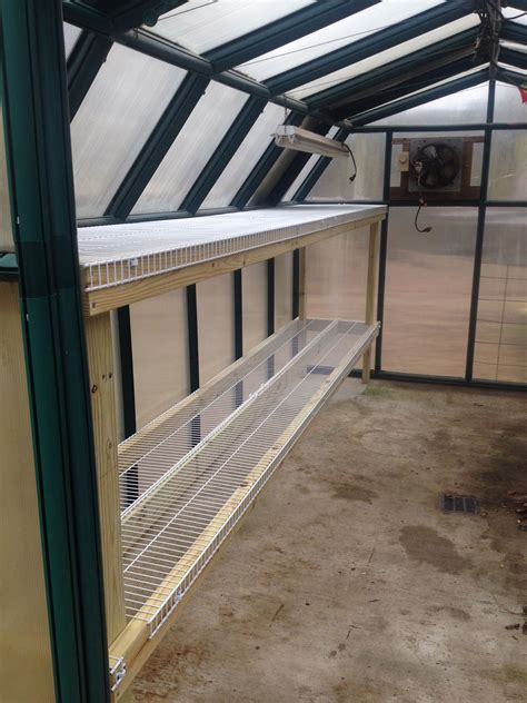 The perfect greenhouse doesn't exist yet, but we know the requirements. Shelves I built for my greenhouse. | Greenhouse plans, Diy ...