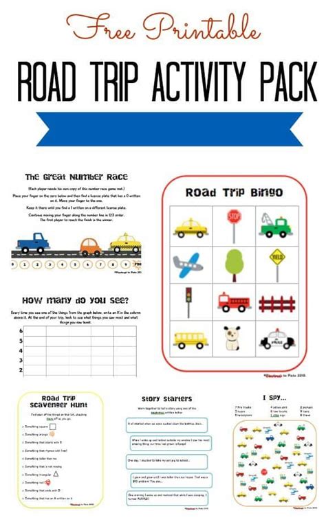 Use the print out to cross out the names of cars that you see on the way. FREE Road Trip Activities Printables - Homeschool Giveaways