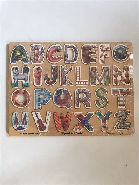 Melissa And Doug Alphabet Art Wooden Puzzle 26 Pcs Ebay