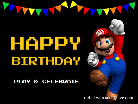 Happy Birthday Mario Bros Tarjetas De Feliz Cumpleaños Feliz