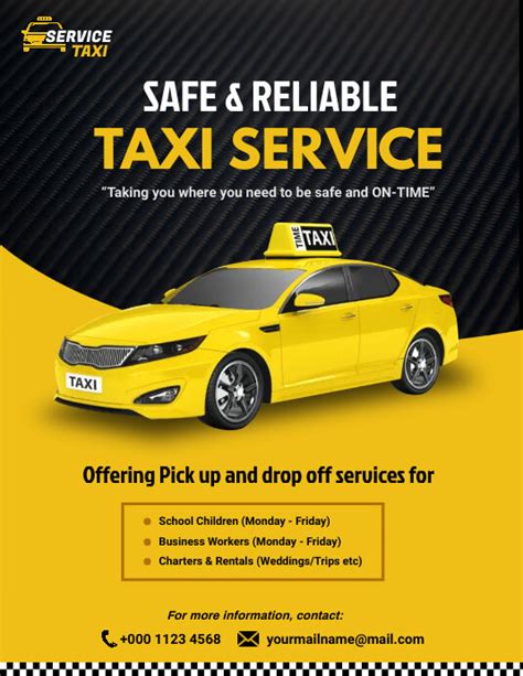 Taxi Service Flyer Template Postermywall