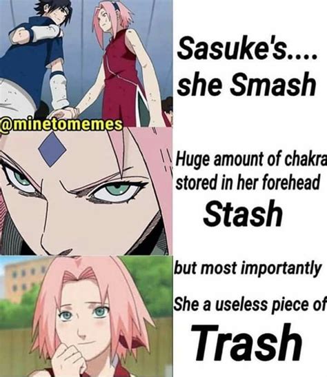 I Love Sakura But I Couldnt Help But Laugh Naruto Funny Anime Memes