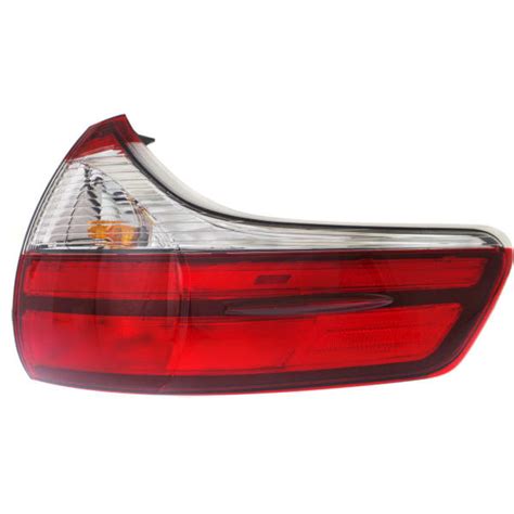 Replacement Passenger Side Outer Tail Light With Bulbs Clear