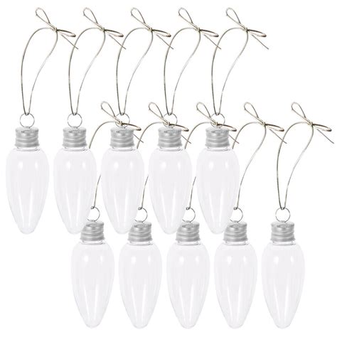 12pcs Clear Plastic Light Bulb Ornaments For Christmas Tree Decor Ebay