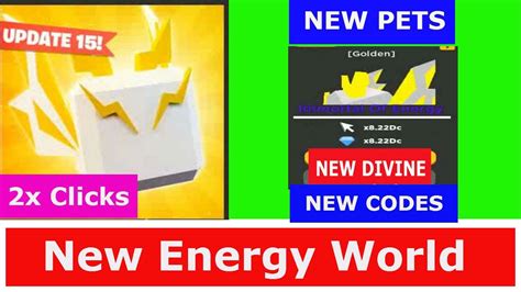 New Energy World And New Codes 2x Clicks New Egg Update 15 ⚡️