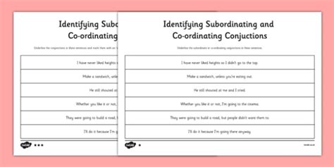 Coordinating conjunctions, correlative conjunctions and subordinating conjunctions. KS2 Subordinating and Coordinating Conjunctions Worksheets