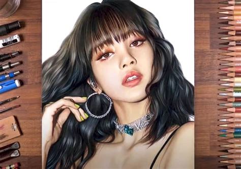 Lisa From Blackpink Drawing With Pencil