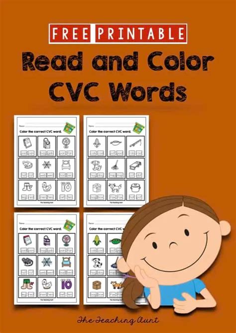 Read And Color Cvc Words Worksheets The Teaching Aunt