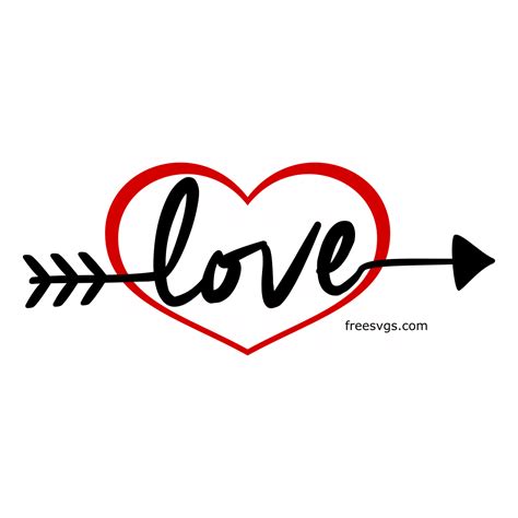 Valentines Svg File Love Arrow With Heart Free Svgs