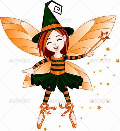 Fairy Halloween Cartoon Witch Clipart Clip Graphicriver