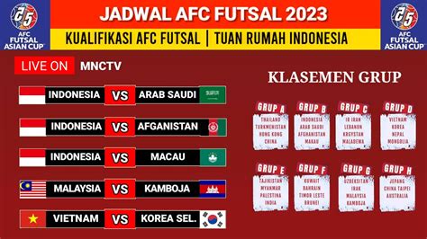 Jadwal Kualifikasi Afc Futsal Timnas Indonesia Vs Macau