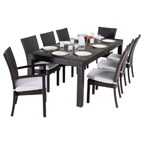 Rst Brands Deco 9 Piece Patio Dining Set With Moroccan Cream Cushions