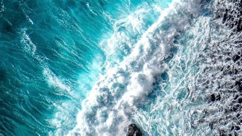 Download Wallpaper 1280x720 Ocean Wave Foam Surf Aerial View Water Hd Hdv 720p Hd Background