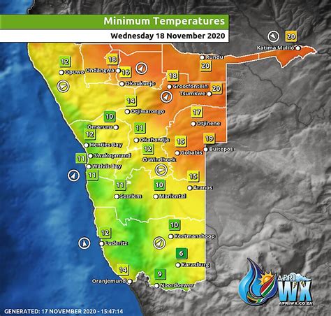 South Africa Namibia Weather Forecast Maps Wednesday November