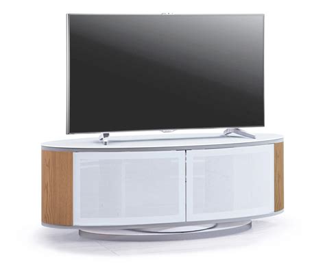 Oval white hi gloss tv unit | white gloss furniture for plasma tv intended for most up to date white gloss oval tv stands view photo 1 of 20. MDA Designs Luna White/Oak High Gloss Oval TV Cabinet Stand