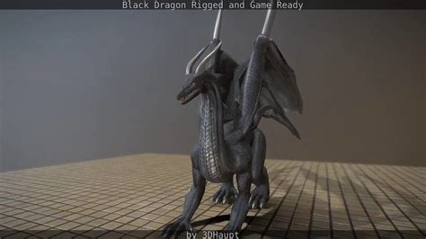 3d Model Black Dragon Rigged And Game Ready Vr Ar Low Poly Rigged