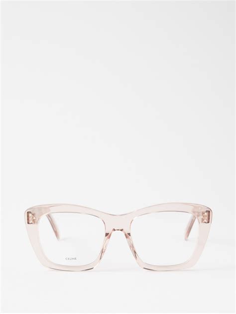 Bold Story Square Acetate Glasses Pink Celine Eyewear Matchesfashion Fr