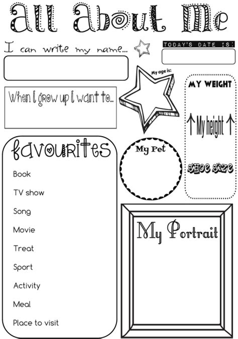 An interactive pdf version is now included.your all about me posters bundle in detail:this is a set of 72. 'All About Me' Activity Sheet | All about me activities ...