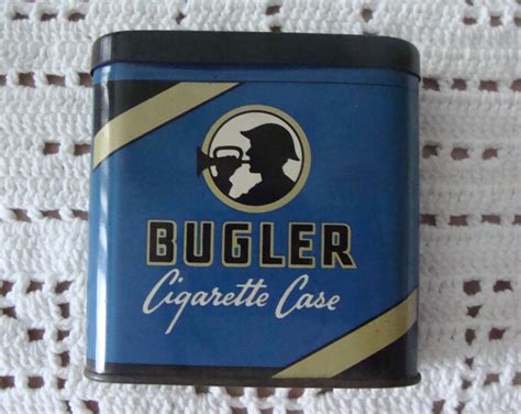 Vintage Bugler Cigarette Case Tin Box With Paper Insert Etsy
