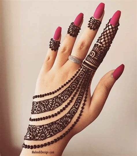 Simple Mehndi Design For Front Hand Image