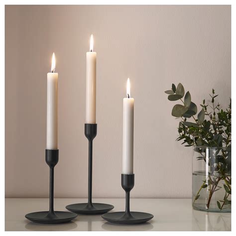 Ikea Fulltalig Candlestick Set Of 3 Black Ikea Candles Ikea