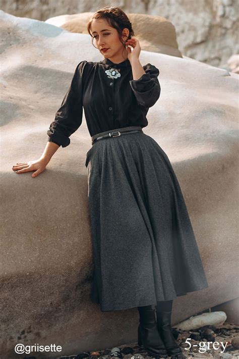 50s Green Long Wool Skirt Wool Circle Skirt Vintage Inspired Etsy Uk