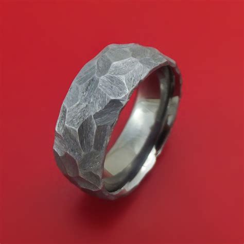 Rock Hammered Tantalum Ring Custom Made Stonebrook Jewelry