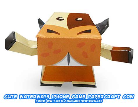 Ninjatoes Papercraft Weblog Cute Waterways Papercraft Toy Patch The Cow