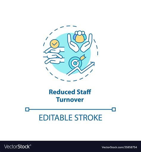 Reduced Staff Turnover Concept Icon Royalty Free Vector