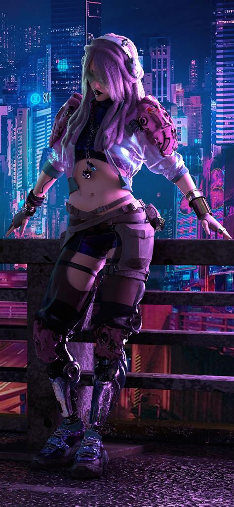 X Cyberpunk City Girl K Iphone XS MAX HD K Wallpapers Images Backgrounds Photos And