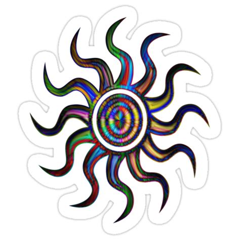 Psychedelic Sun Stickers By Matthew Walmsley Sims Redbubble