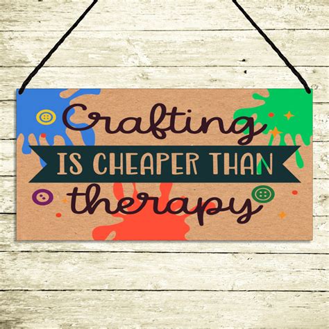 Funny Craft Room Sign Crafting Is Cheaper Than Therapy Metal Etsy