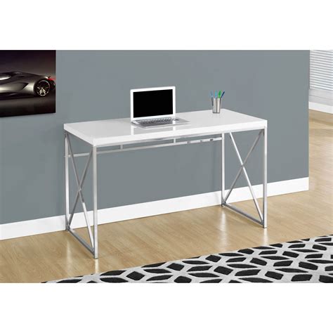 Monarch Specialties 48 Inch Modern Home Office Computer Desk Glossy