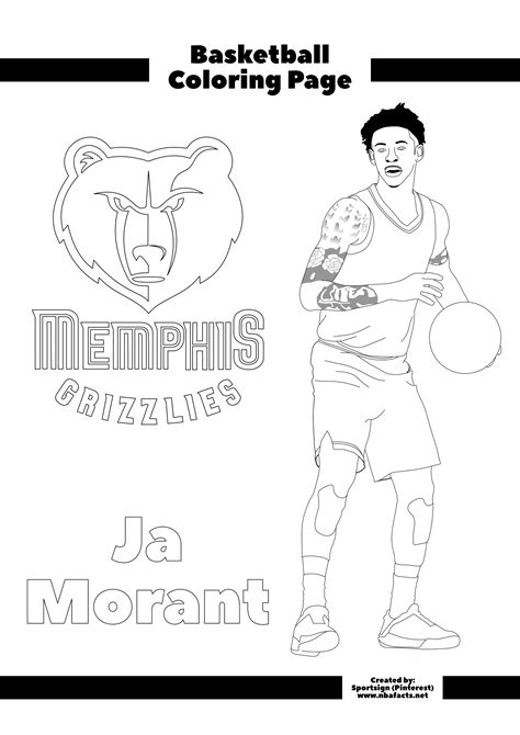 A Ja Morant Coloring Page For Kids To Enjoy In 2023 Coloring Homyracks