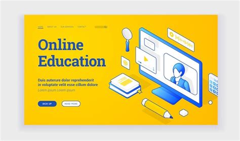 Sitio Web De Educación En Línea Vector Premium