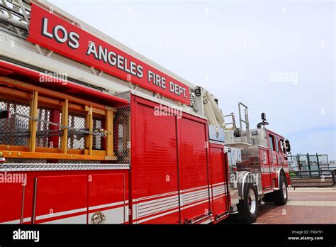 Lafd Los Angeles Fire Department Truck Los Angeles California Stock