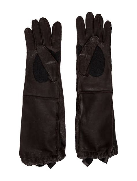 Marni Leather Elbow Length Gloves Brown Winter Accessories Accessories Man The Realreal